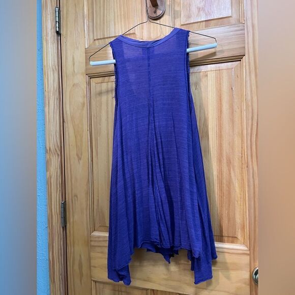 Y2K Free People purple sequin embellished v neck high-low size S tank top - Picture 5 of 6